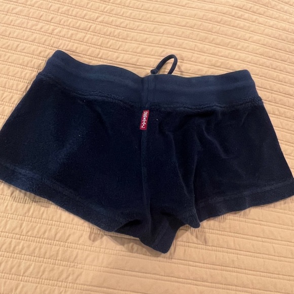 Hard tail low rise navy terry cloth shorts. - Picture 3 of 3